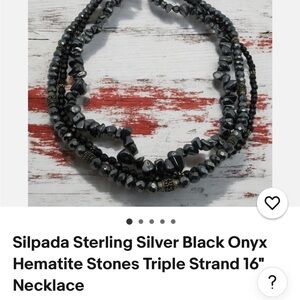Silpada Black and Silver Triple Strand Necklace